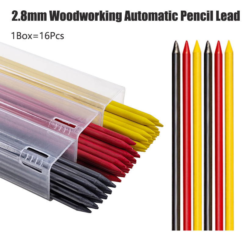 Mechanical Pencil Lead - Schwarz-Gelb-Roter 2,8mm Holzbearbeitungs-Automatikbleistift für Tiefenmarkierungen, Architekturzeichnung,
