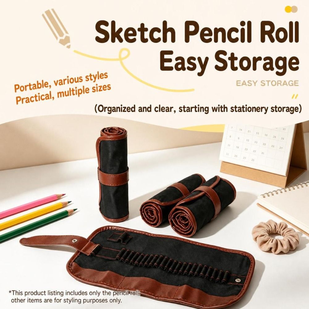 Pencil Case Large - Langlebiges 24/36/48/72 Fächer Roll-Up Federmäppchen aus