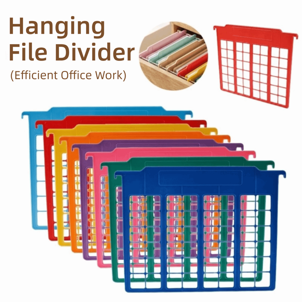 File Folder Hanging - 8 Stück Langlebige Kunststoff-Hängeregister-Trennwände A4 Mehrfarbige