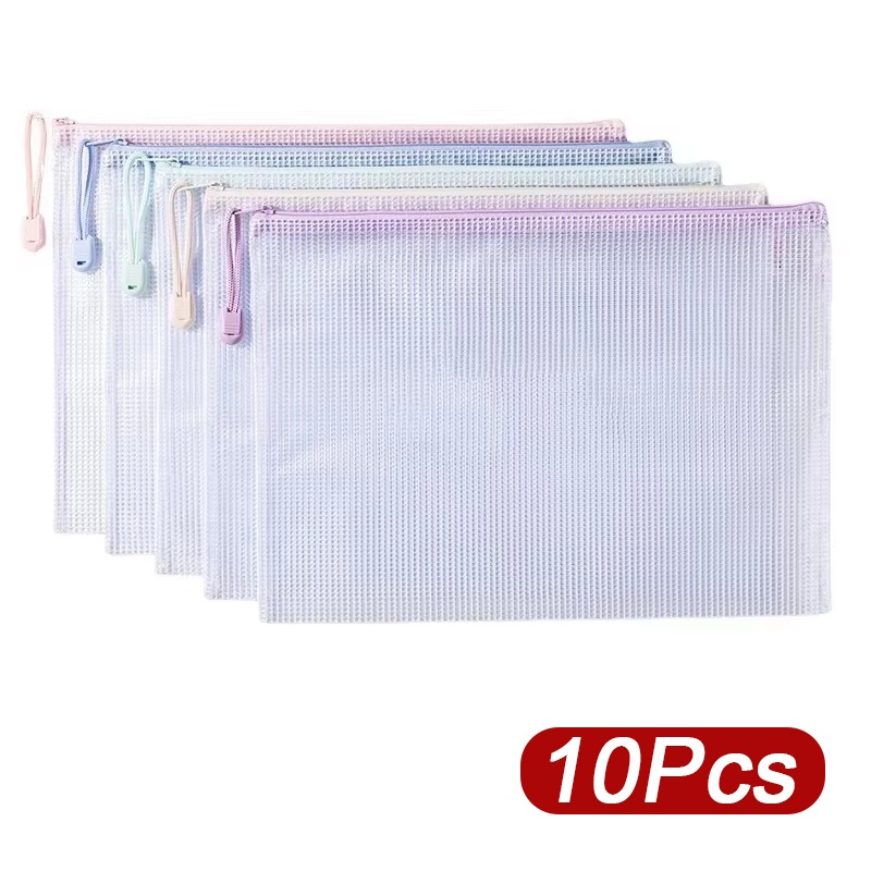 Supply Of Office Stationery - 5–30 Stück Reißverschluss-Netztasche, A4/A5, Kunststoff-Reißverschlusstasche, wasserdichte